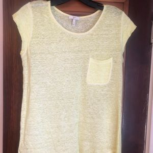 Joie linen top in lime green